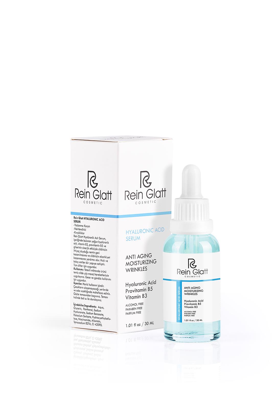 Rein Glatt Yoğun Nemlendirici Hyaluronik Asit Cilt Serumu 30ml Vegan Yaşlanma Karşıtı Serum