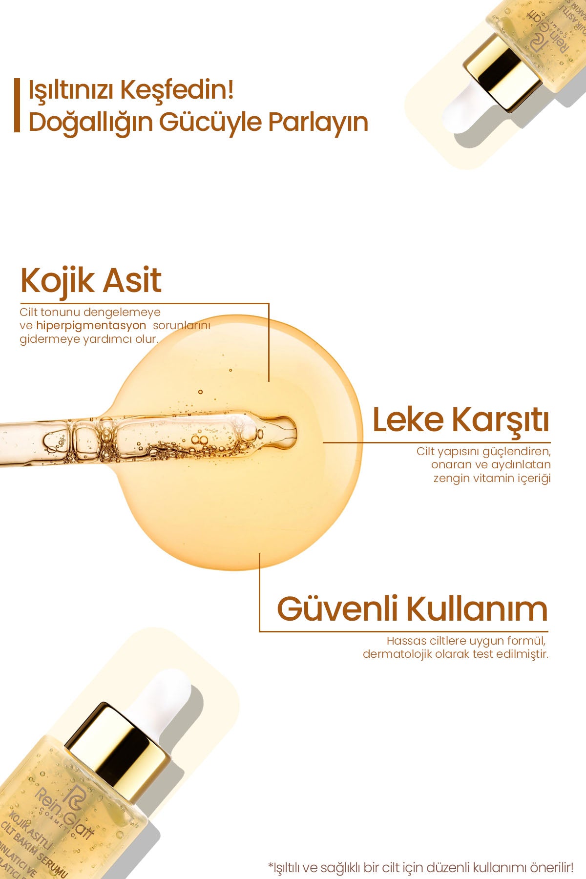 Kojic Asit Serumu, Portakal Ve Kojik Asit Içeriğiyle Leke Karşıtı Beyazlatıcı Serum 30 ml