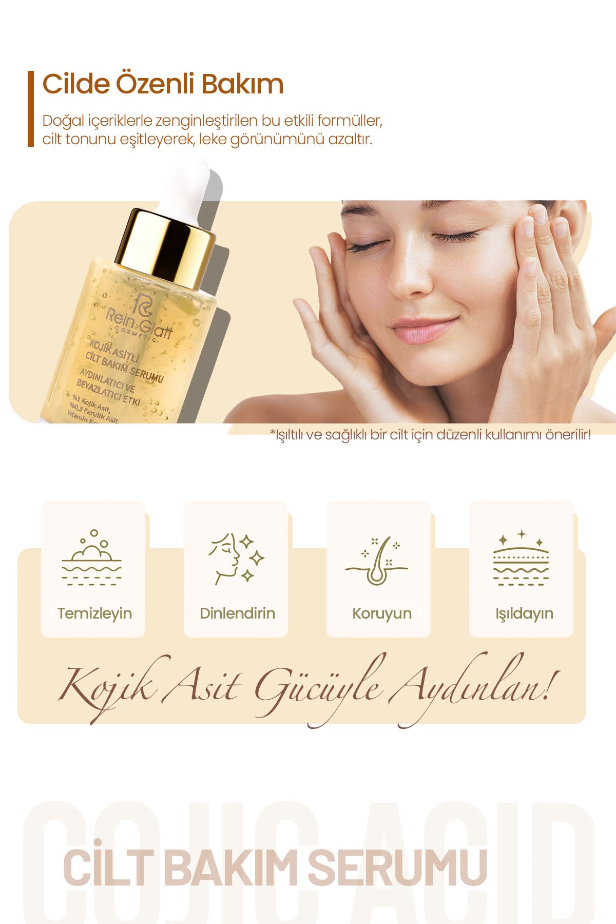 Kojic Asit Serumu, Portakal Ve Kojik Asit Içeriğiyle Leke Karşıtı Beyazlatıcı Serum 30 ml